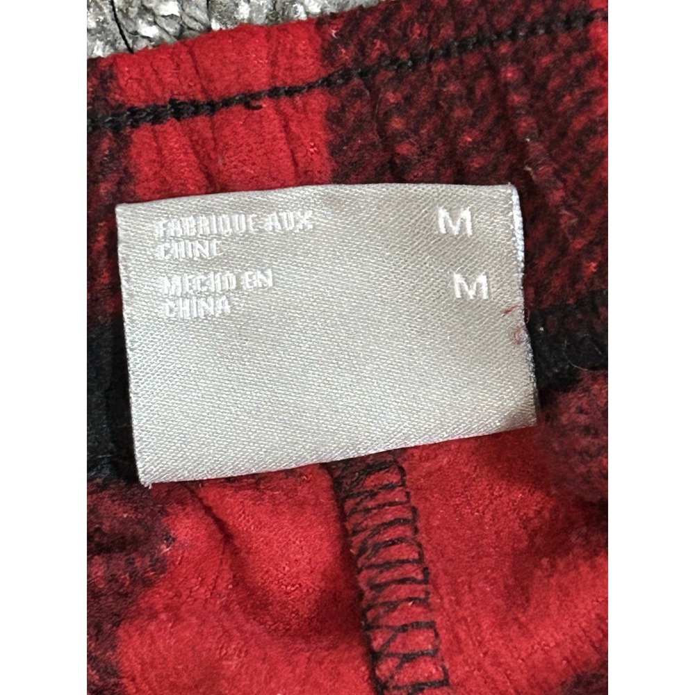 Columbia Fleece Pants PJ Bottoms Red Black Pockets Elastic Waist MEDIUM - Picture 5 of 8